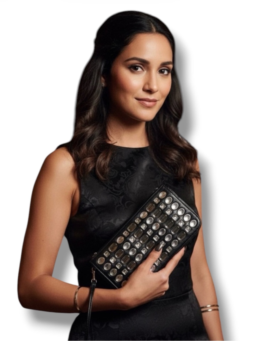 LuLu Bag Black Crystal Embellished Vegan Leather Wristlet Glam 🎉 HP 🎉